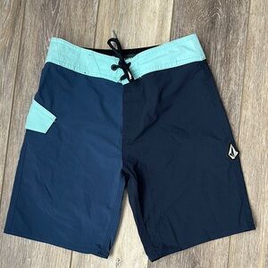 Volcom Boy’s Blue Board Shorts with Drawstring